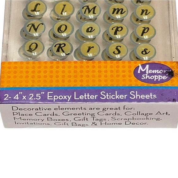 Memory Shoppe Epoxy ABC Letter Stickers Yellow Black‎ Small Crafts Scrapbooking - Picture 3 of 4